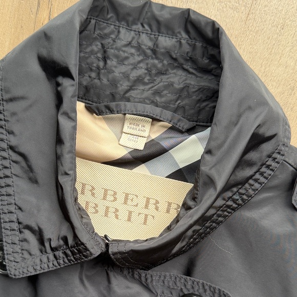 Burberry Women's Black Double-Breasted Trench Jacket - Size 12 - Picture 3 of 6